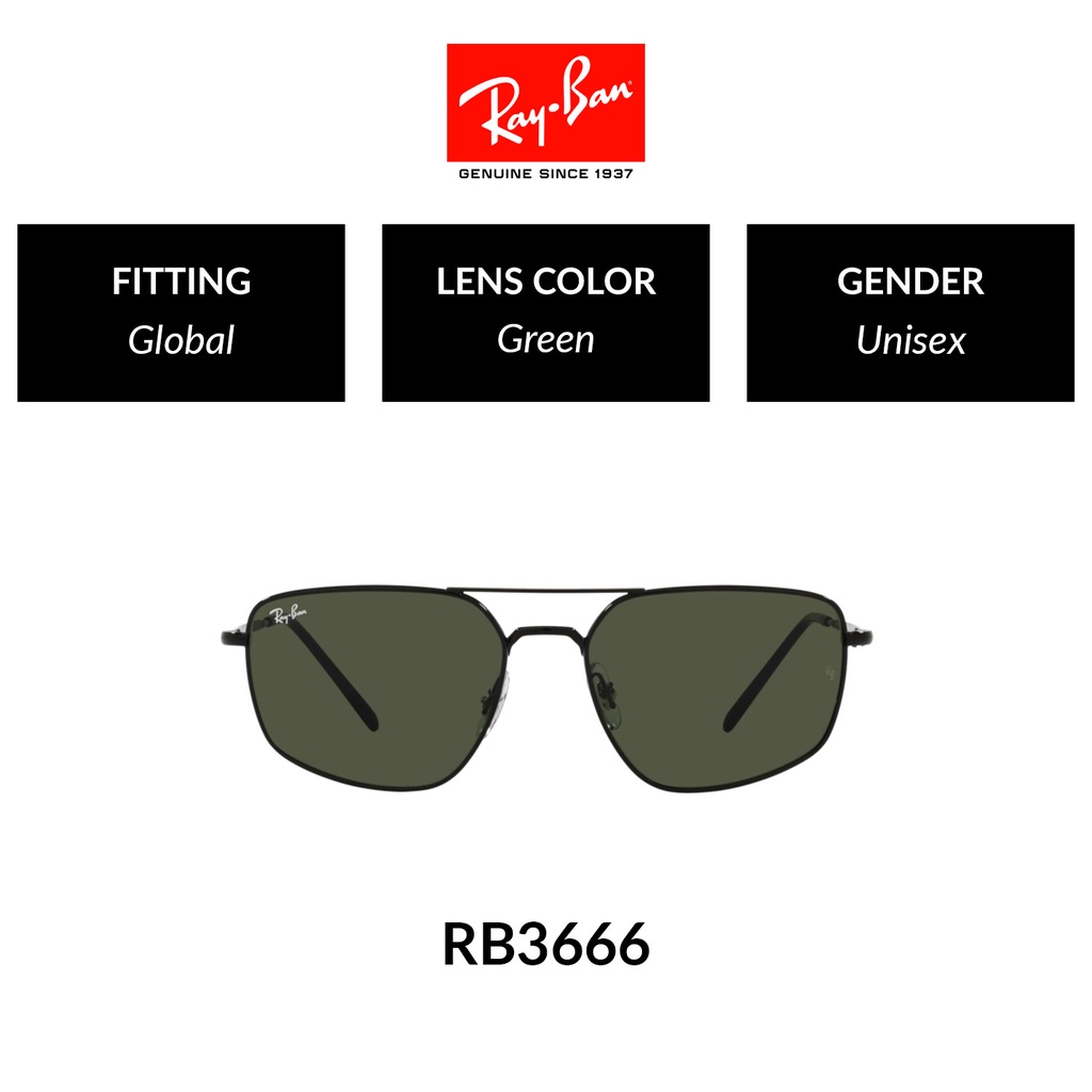 Jual RAY-BAN | RB3666 002/31 | Global Fitting | Sunglasses | 56mm ...