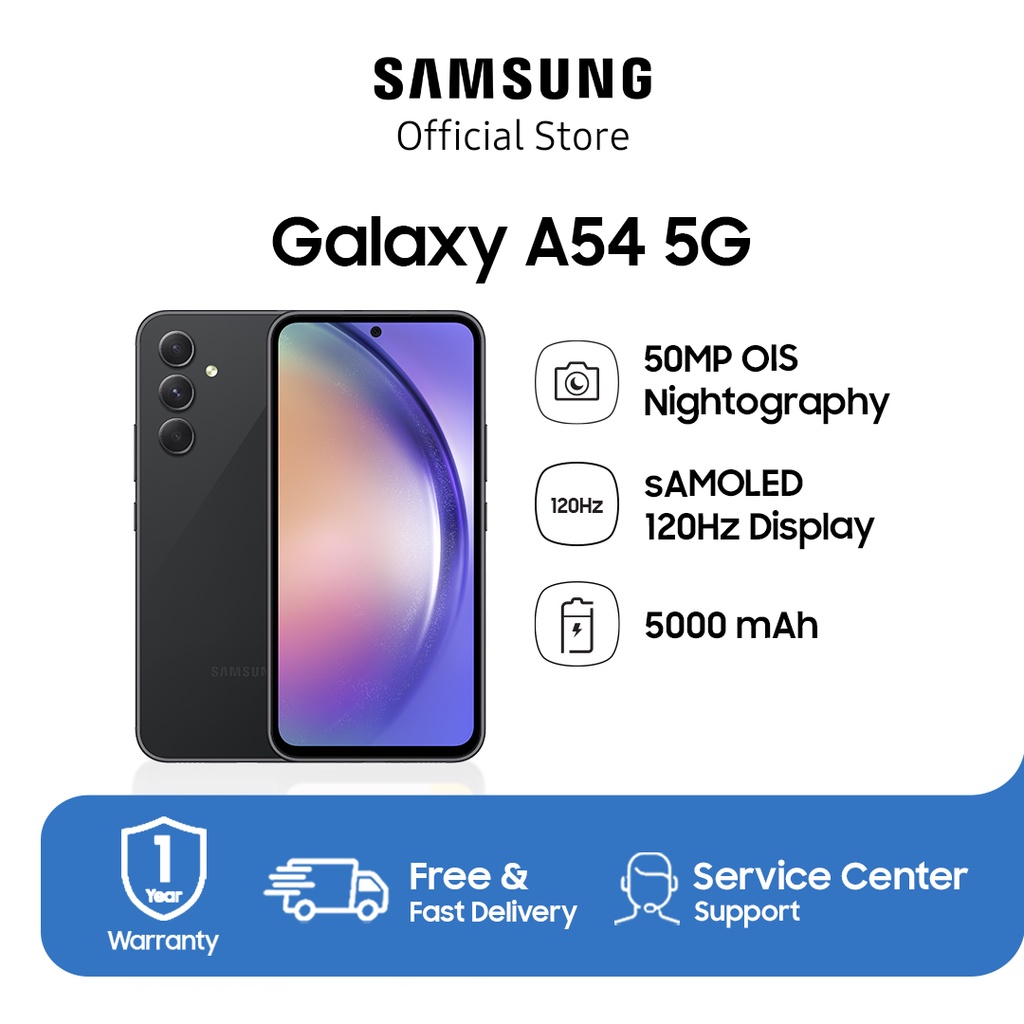 Jual Samsung Galaxy A54 5G 8/128GB - Awesome Graphite | Shopee Indonesia