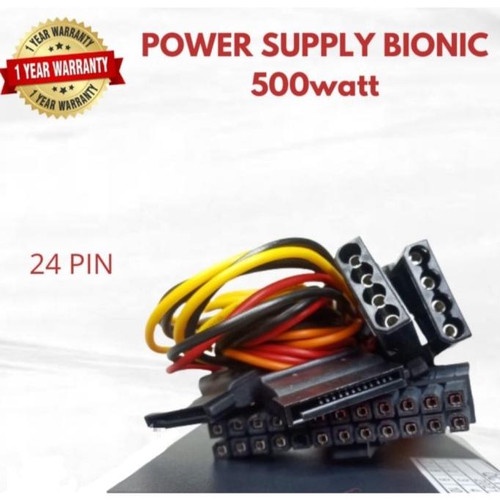 Jual PSU 500 Watt / Power SUPPLY BIONIC 500 WATT FAN 12CM BLACK Murah ...