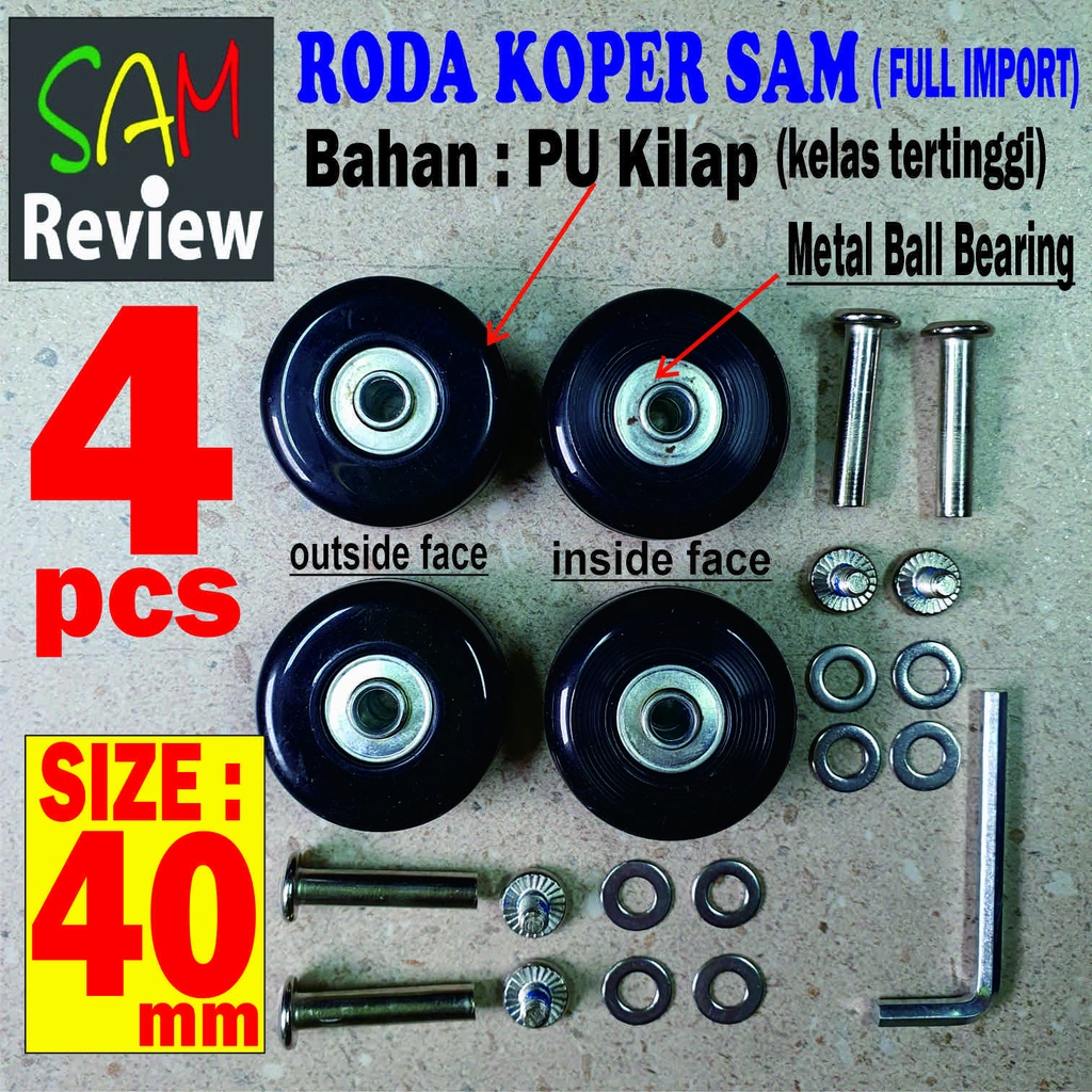 Jual MR SPEED 4 pcs Roda Koper 40mm PU PolyUrethane 100% Import ...