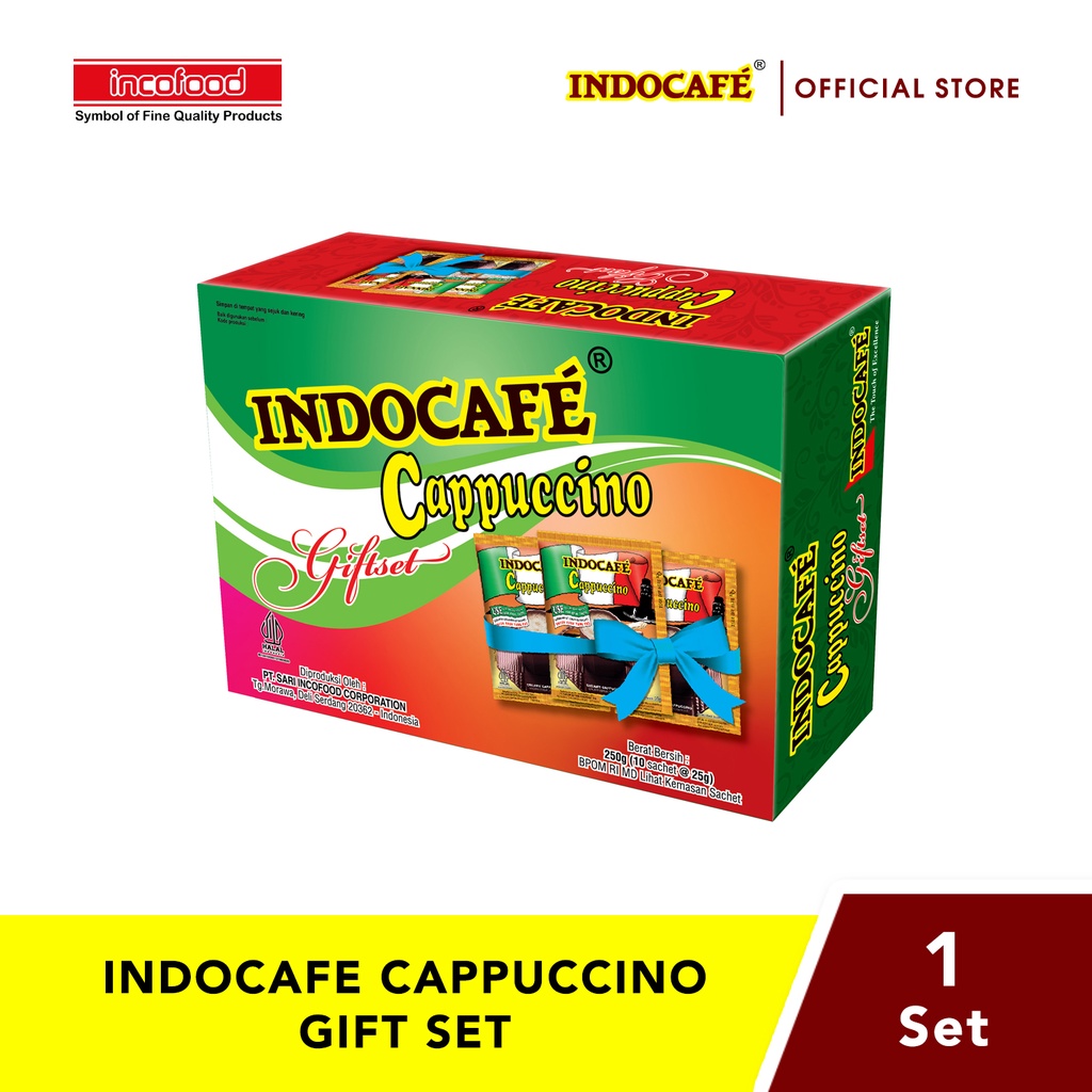 Jual Indocafe Cappuccino Gift Set (10 sachet) Shopee Indonesia