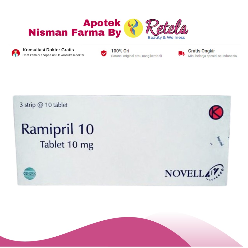 Jual RAMIPRIL 10 MG 1 STRIP 10 TABLET Shopee Indonesia