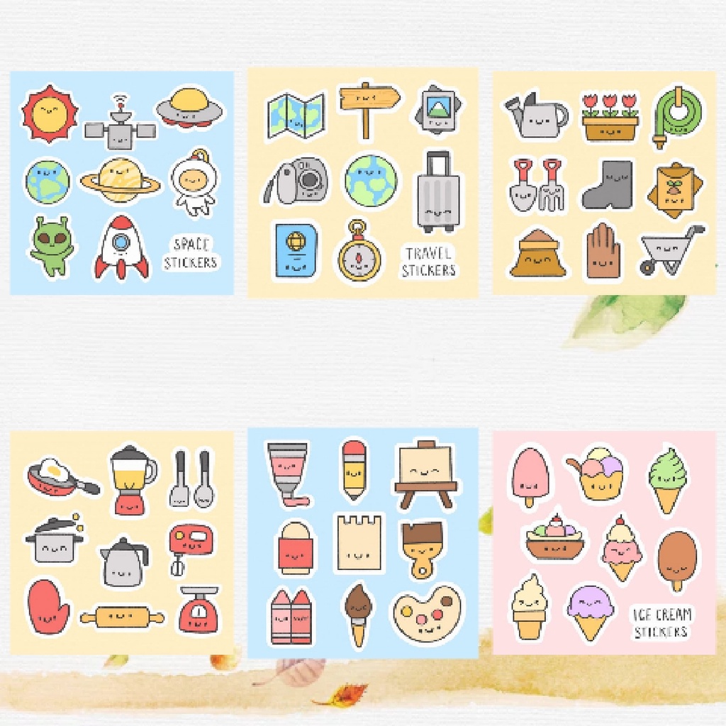 Jual Stiker Sheet Aesthetic 1 | Cute Lucu Sticker Journal Buku Lembar ...