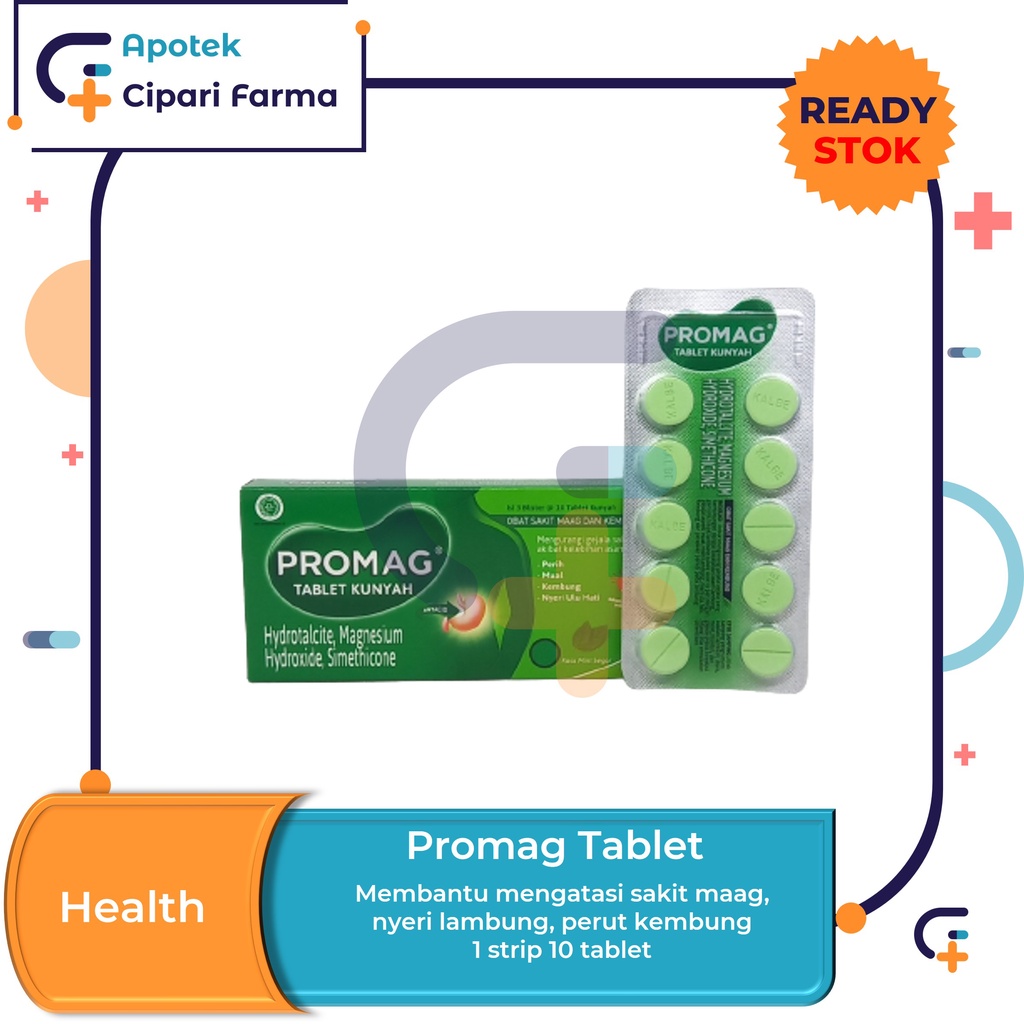 Jual Promag Obat Maag | Nyeri Lambung | Perut Kembung | Mual isi 10 ...