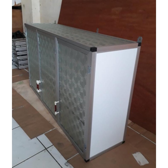 Jual Rak Gantung Lemari Dapur Kitchen Set Atas Aluminium Kaca Pintu