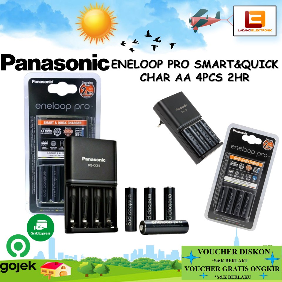 Jual Panasonic Eneloop Pro Smart And Quick Charger Aa 4pcs 2h Shopee