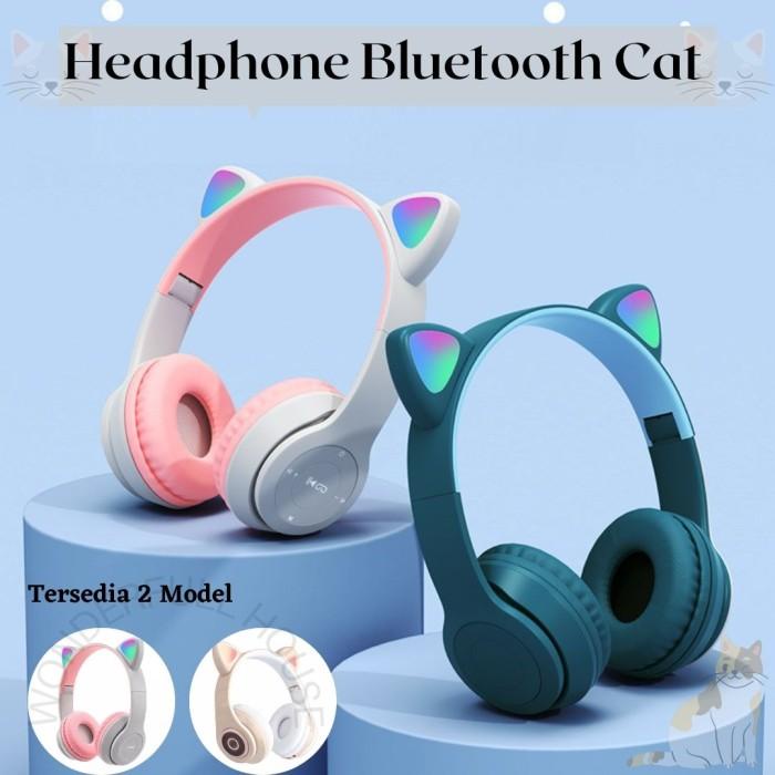 Jual Headset Gaming Headphone Bluetooth Telinga Kucing LED Wireless Bass Shopee Indonesia