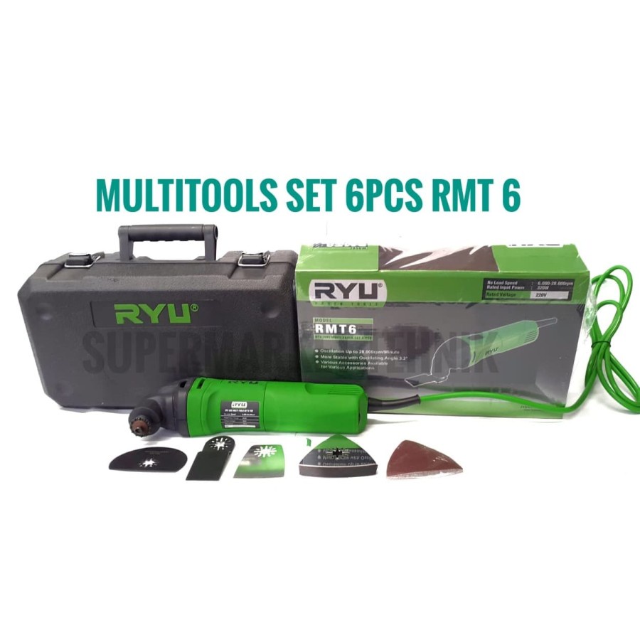 Jual Mesin Multi Cutter Oskilasi Tools Set RMT 6 Ryu-Multi Tools Set 6 ...