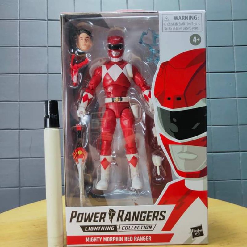 Jual mainan action figuremighty morphin red ranger power rangers merah ...