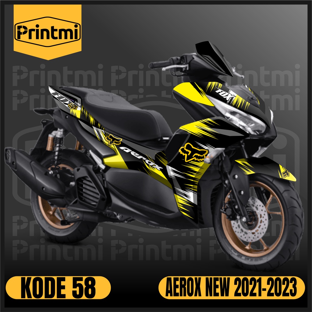 Printmi Decal Aerox 155 New 2021 2022 2023 2024 2025 Full Body Connected  Stiker Motor VVA Sticker Yamaha Abs Variasi Modifikasi Racing KP58
