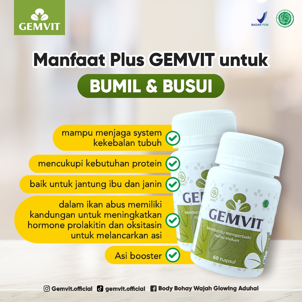 Jual Gemvit Suplemen Penggemuk Penambah Berat Badan Pencerah Wajah ...
