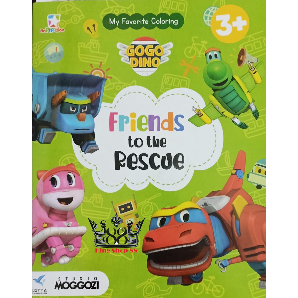 Jual Buku mewarnai/ Coloring Book Gogo Dino: Friends to the Rescue ...