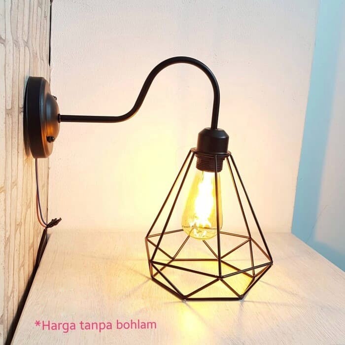 Jual Lampu hias dinding diamond rangka besi INDUSTRIAL vintage ...