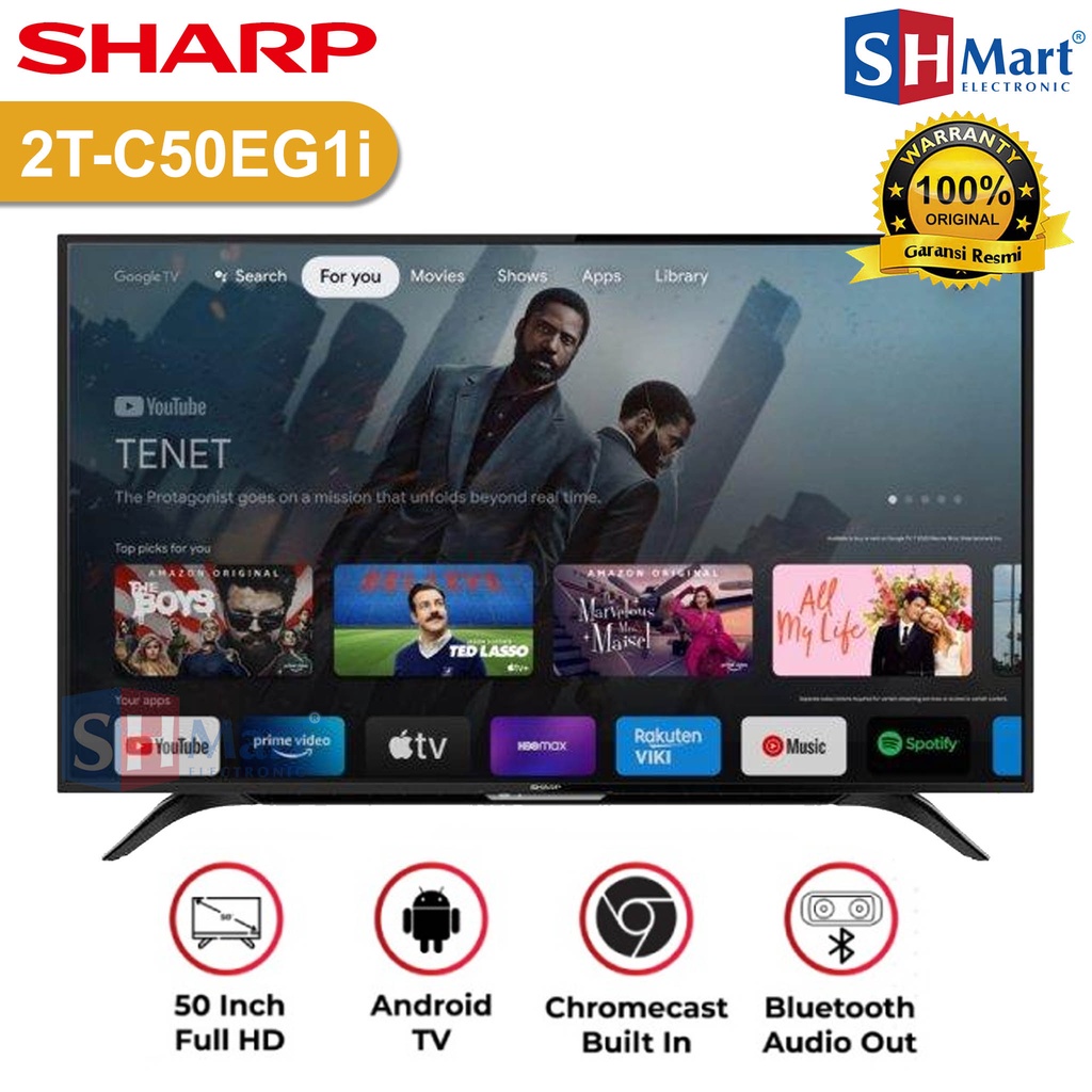 Jual TV SHARP 50 INCH 2T-C50EG1I / 50EG1I ANDROID TV FULL HD GARANSI ...