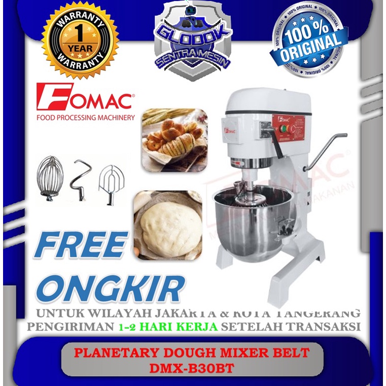 Jual Planetary Dough Mixer 30Liter MODEL BELT Mixer Roti DMX-B30BT ...