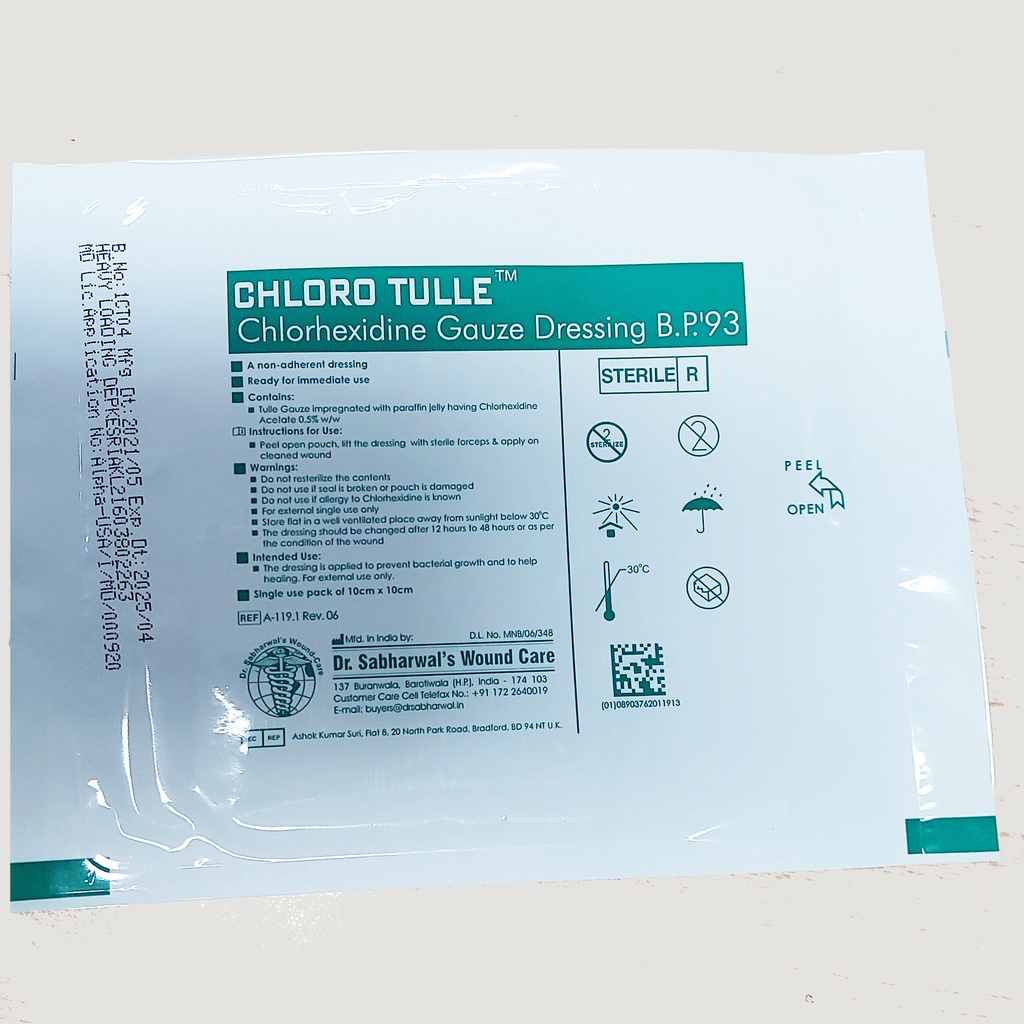 Jual Chloro Tulle Chlorhexidine Gauze Dressing 10x10 cm Shopee Indonesia