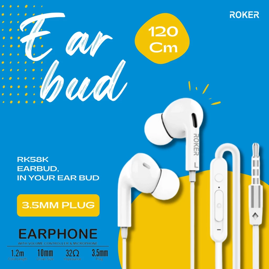 Hansfree /Earphone/Headset Roker Earbud