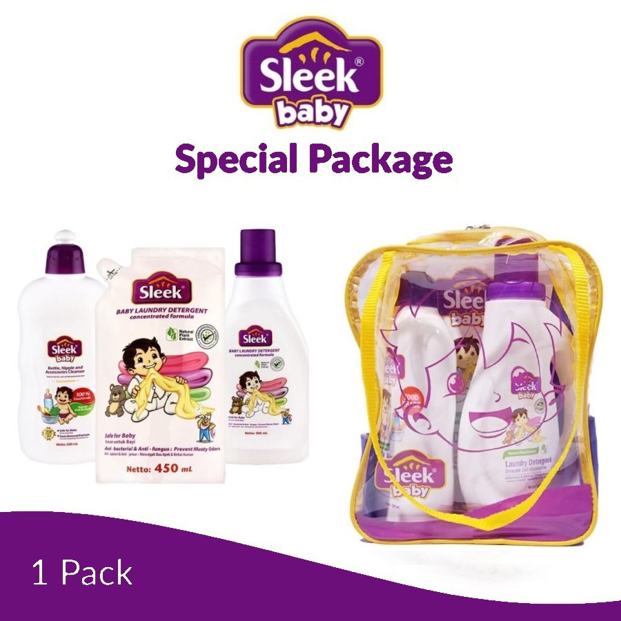 Jual Sleek Baby Special Package Paket Sleek Laundry Detergent Nipple Accessories Cleanser