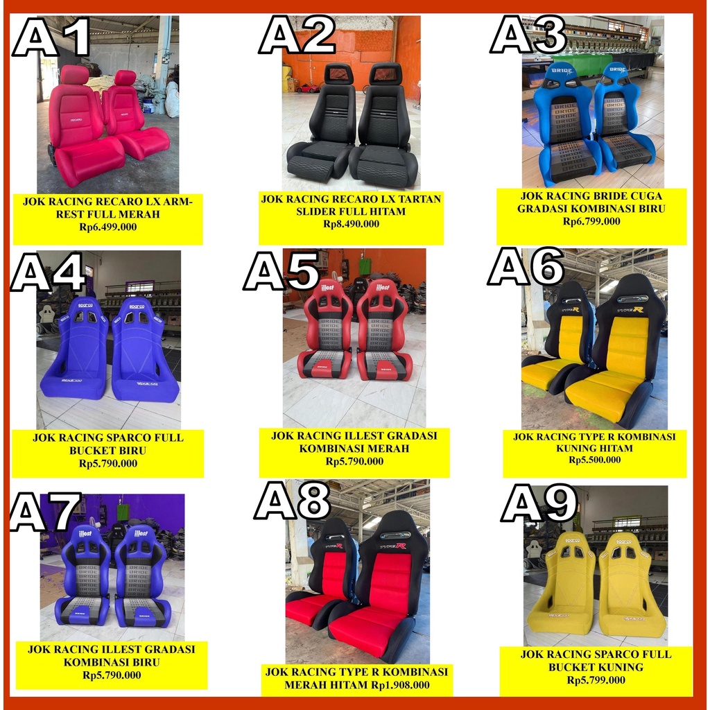Jual JOK MOBIL RACING JOK MOBIL UNIVERSAL JOK MOBIL UTK SEMUA JENIS ...