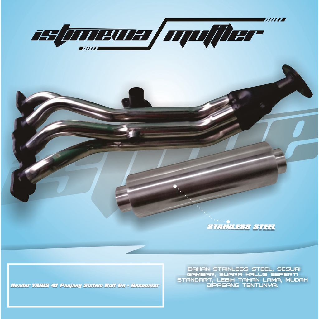 Jual Header YARIS 41 Panjang Sistem Bolt On + Resonator | Shopee Indonesia