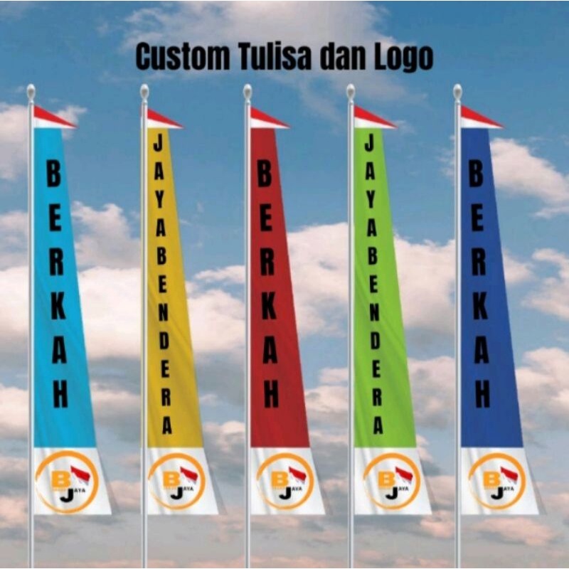 Jual Bendera Umbul Custom Logo Cetak Logo Shopee Indonesia