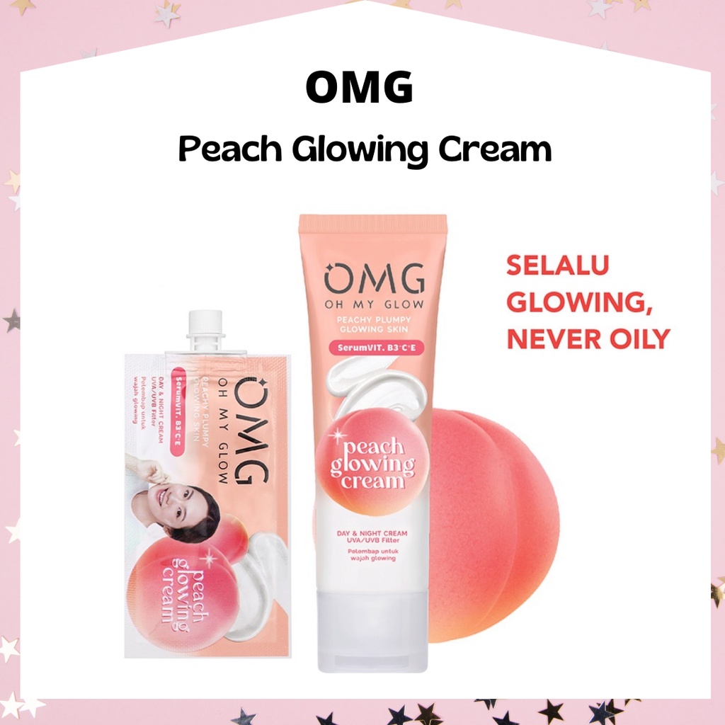 Jual Omg Oh My Glow Peach Glowing Cream With Double Sunscreen G