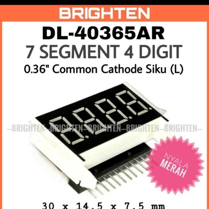 Jual Pwjp Seven Segmen Segment Digit Pin L Siku Common Cathode Cc Merah Shopee Indonesia