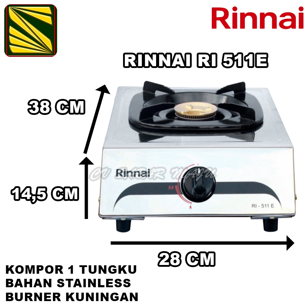 Jual Rinnai Kompor Gas 1 Tungku RI 511A, 511E, 511C dan 301S | Shopee  Indonesia