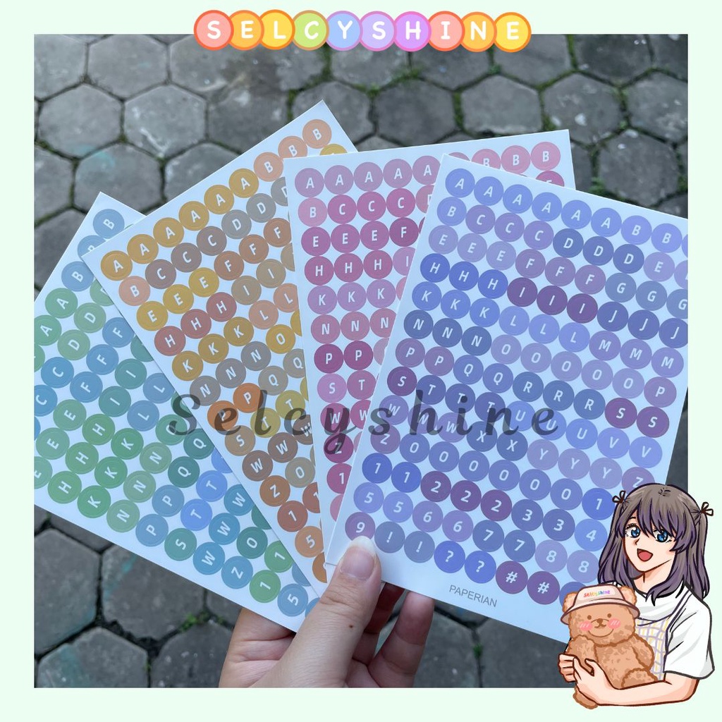 Jual [Selcyshine] 1Pcs Paperian Sticker Alphabet and Number Sticker ...