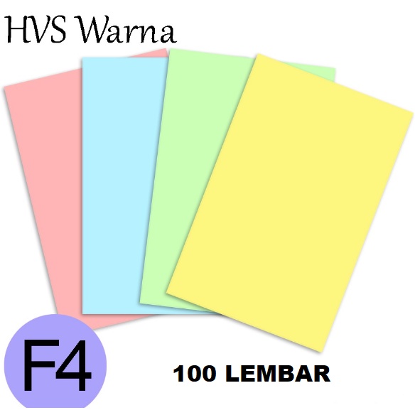 Jual Kertas HVS Warna F4 55 Gsm 100 lembar & 50 Lembar | Shopee Indonesia