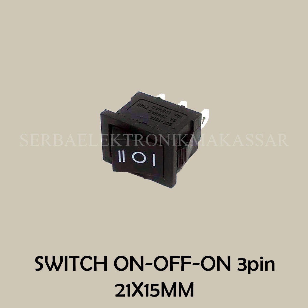 Jual Saklar On Off On 3 Pin Segi Hitam Rocker Switch Kotak 21x15mm ...