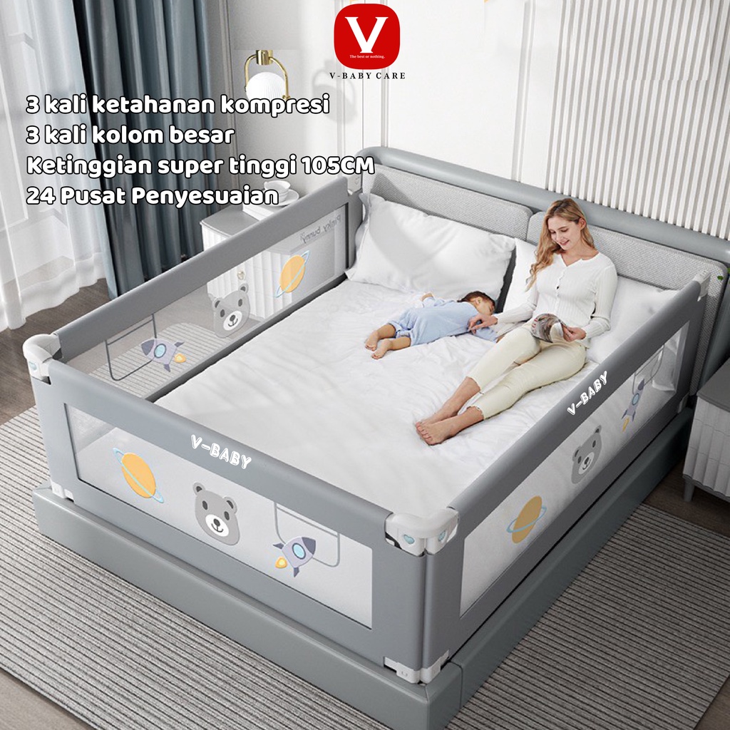 Jual V-BABY CARE Baby Bedrail Baby Bed Rail Safety Guard Bedguard - Main Image