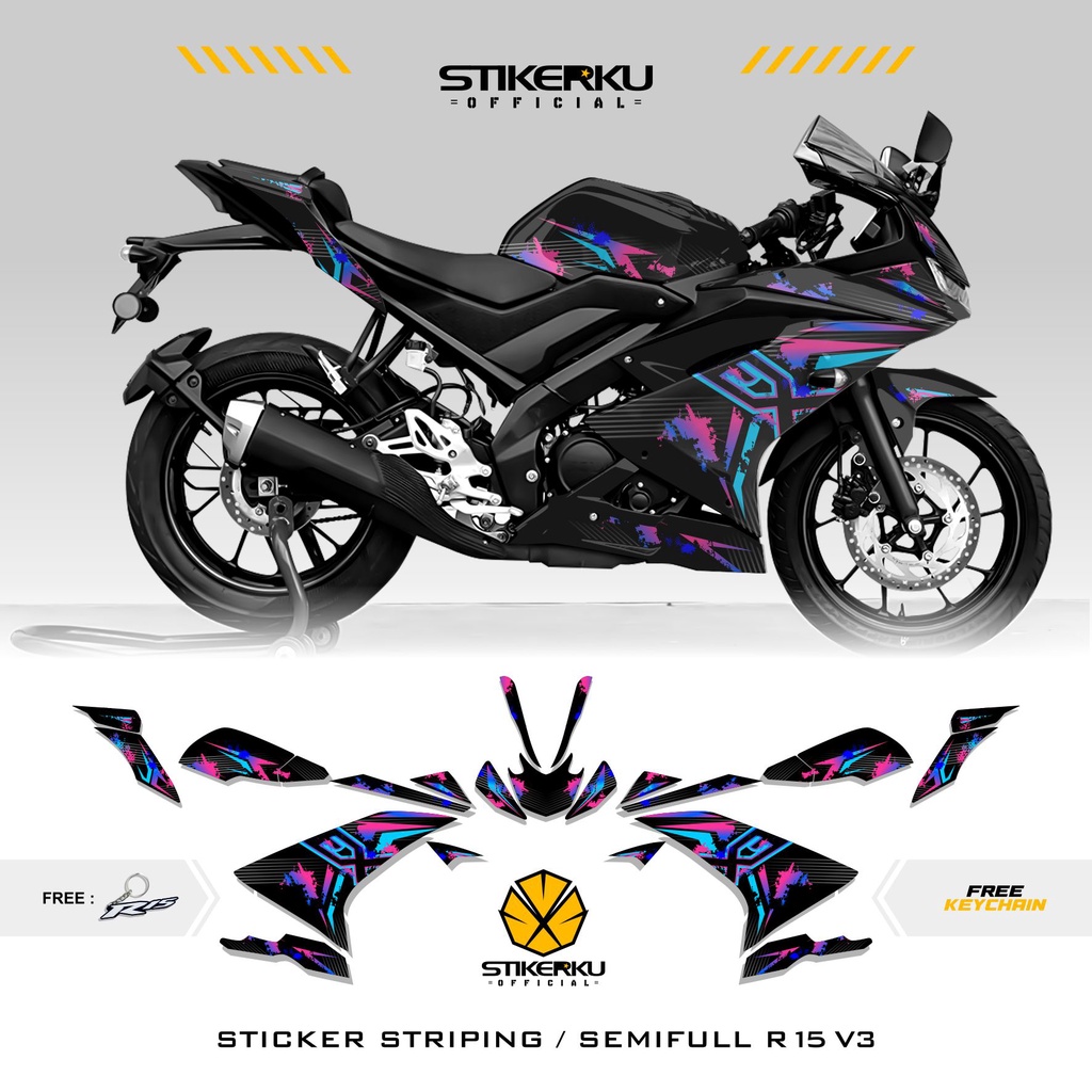 Jual STICKER R15 V3 STRIPING EDISI GRUNGE COMBO / YAMAHA R15V3 ...