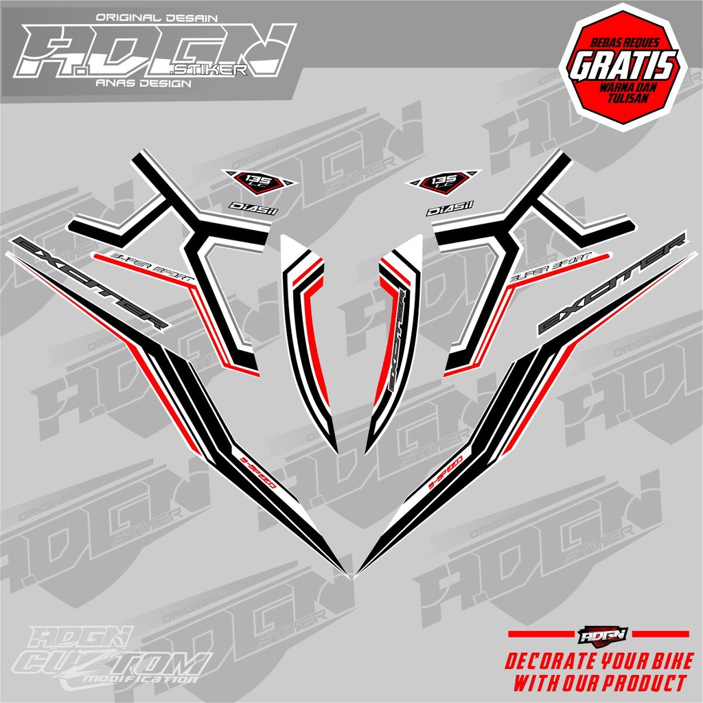 Jual Striping Jupiter mx new 135 custom motif exciter custom | Shopee