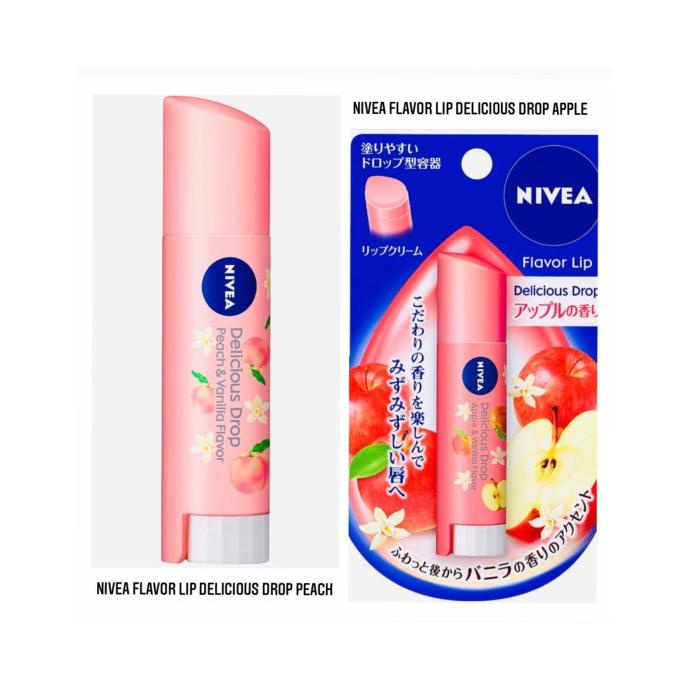 Jual Trend Nivea Flavor Delicious Drop Peach Apple Lip Balm Original