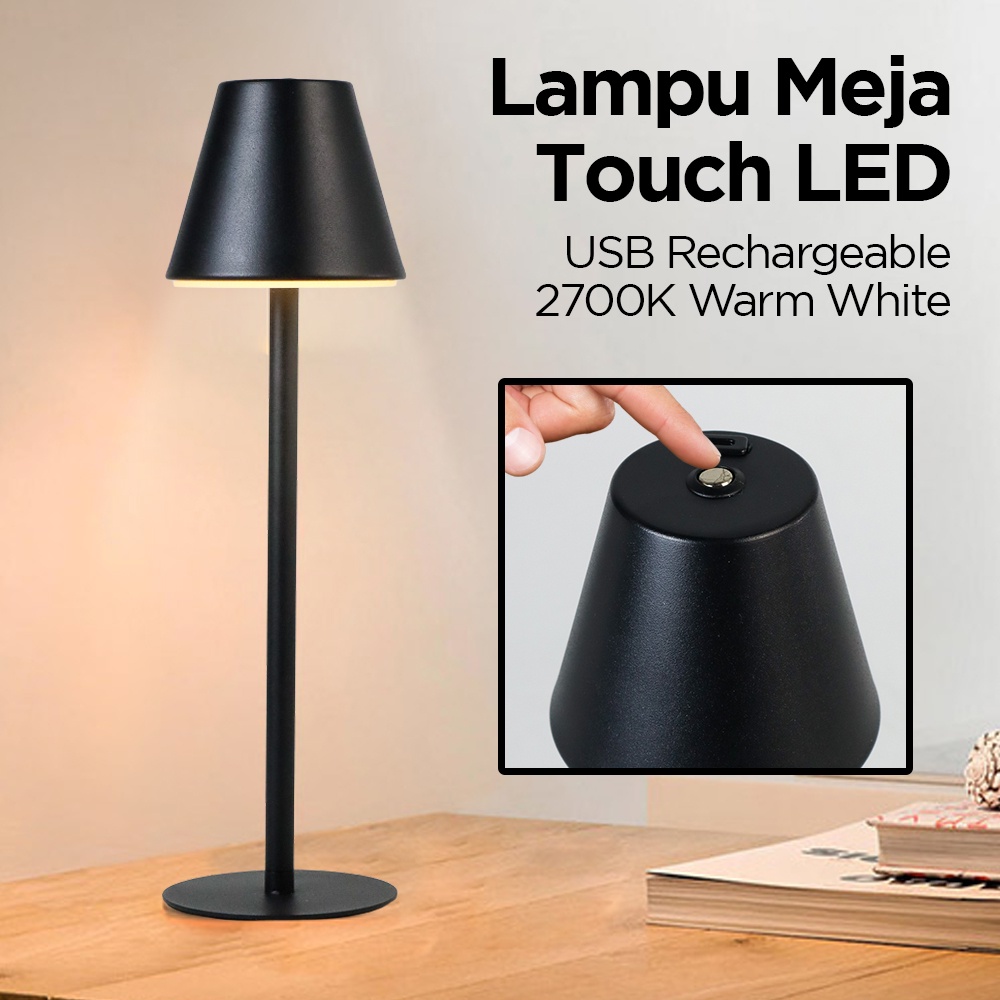 Jual Lampu Meja Hias Touch LED Desk USB Rechargeable Warm White 1.5W ...