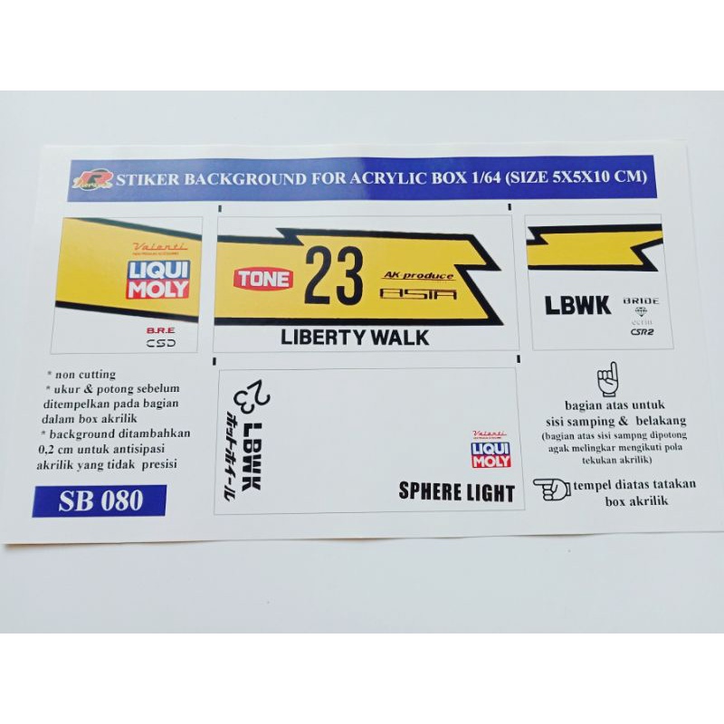 Jual Stiker Background Kotak Akrilik 1/64 SB080 LBWK Sphere Light ...