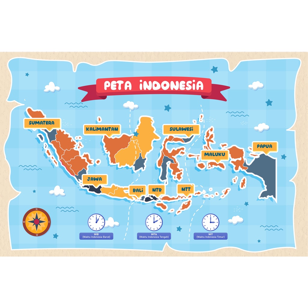 Jual Cetak Poster Murah Edukasi Anak Custom Gambar Peta Indonesia