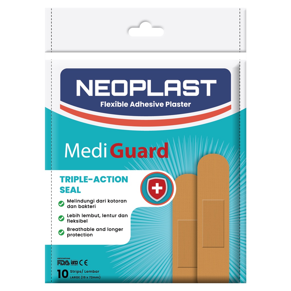 Jual NEOPLAST MEDIGUARD PLASTER LUKA FLEXIBLE ADHESIVE PLASTER ISI 10