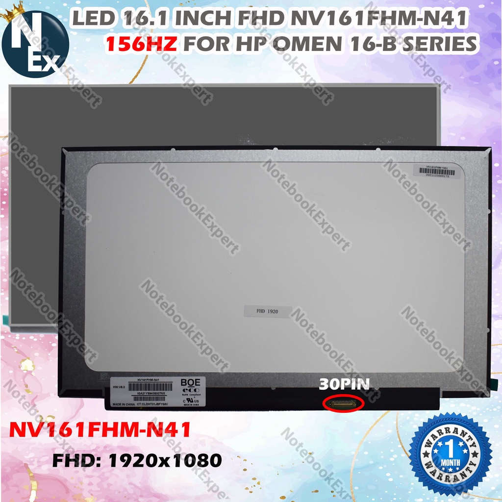 Écran LCD LED 16.1" NV161FHM-N41 V3.0 FHD 1920x1080 30Pin - Neuf 1 An Garantie