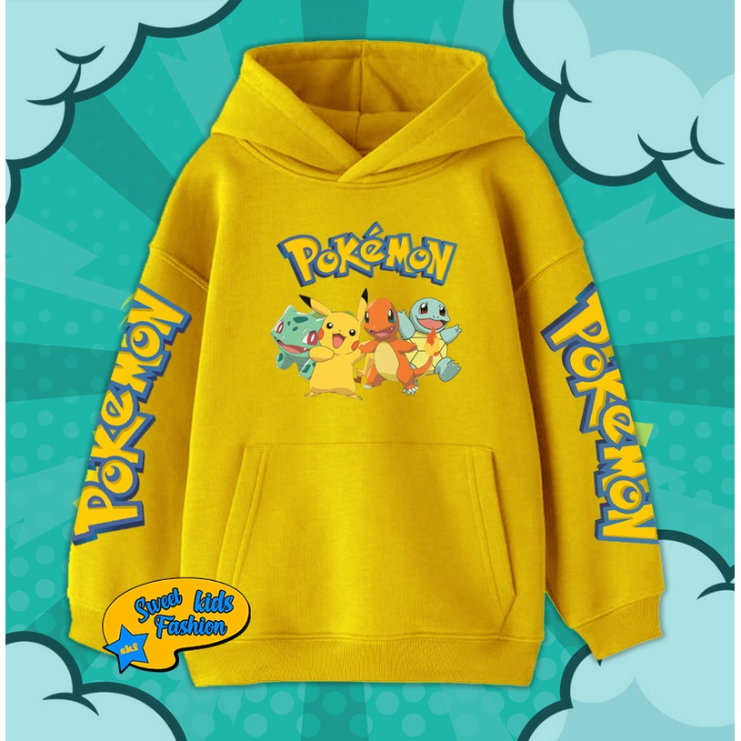 Jual Jaket Hoodie Anak Pokemon Pikachu Sweater Anak Pokemon 002