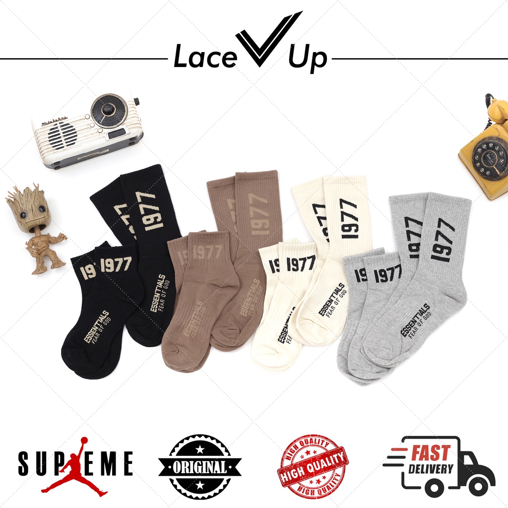 Jual Kaos Kaki Essentials Fear of God Socks | 1977 FG Ankle Socks ...