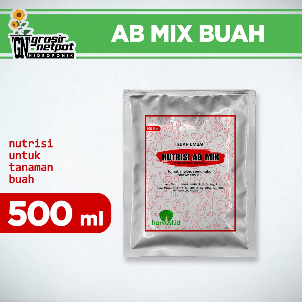 Jual Nutrisi Hidroponik AB MIX Generatif Buah, Sayuran, Bunga 500 ml ...