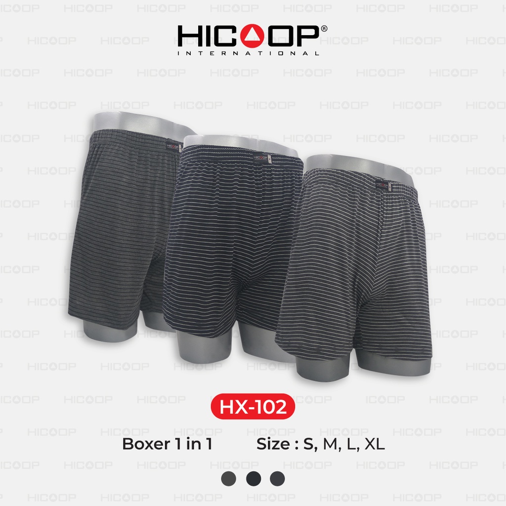 Jual Celana Boxer Pria Celana Pendek Pria Pakaian Dalam Hicoop FG-HX102 ...