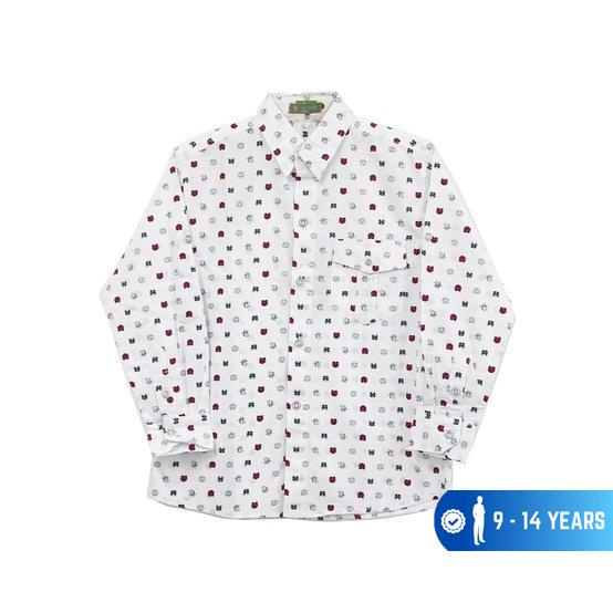 Jual Natawa Kemeja Putih Print Reglan Junior | Shopee Indonesia