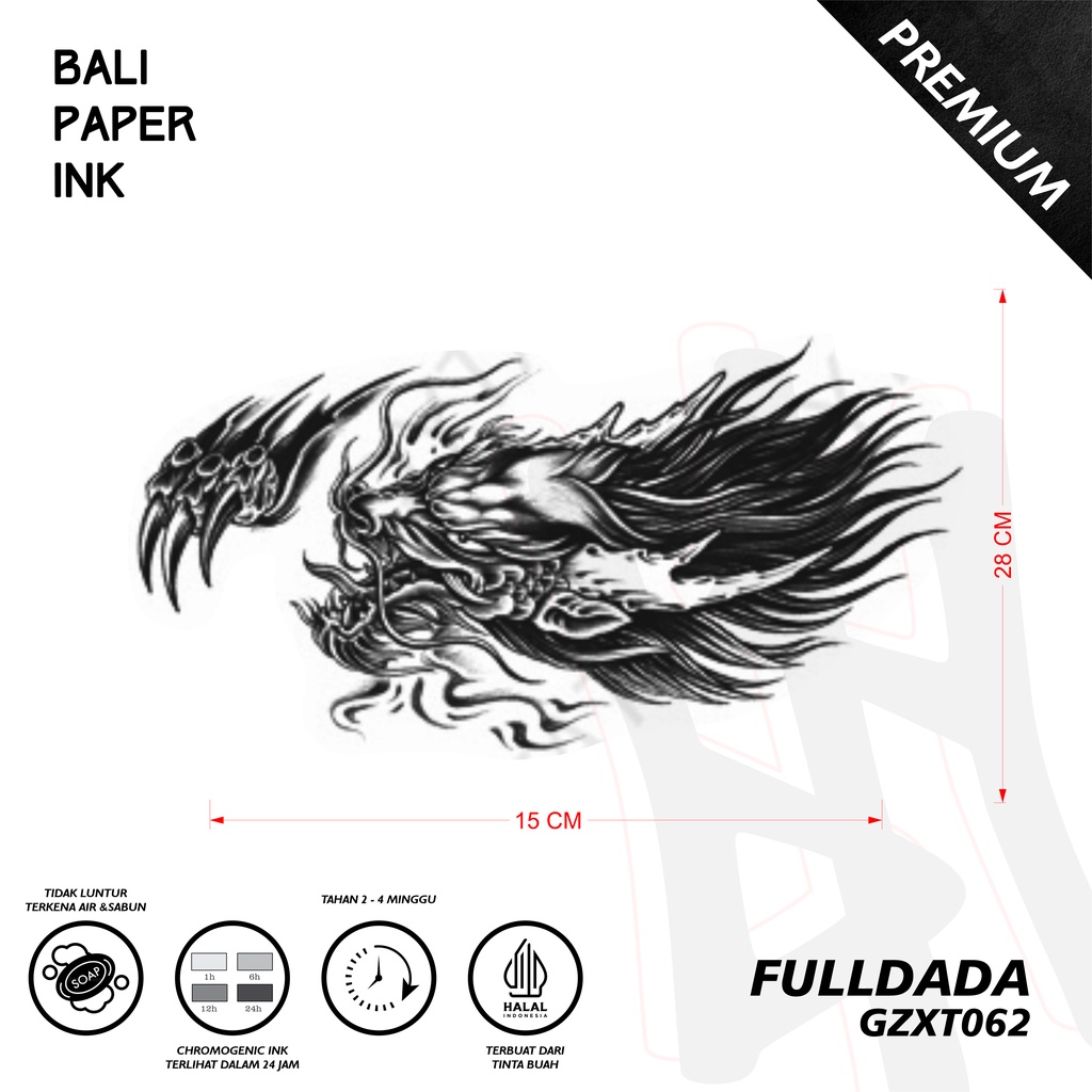 Jual Bali Paper Ink GZXT062 Naga Fruit Ink Tatto Temporary Premium Tato ...