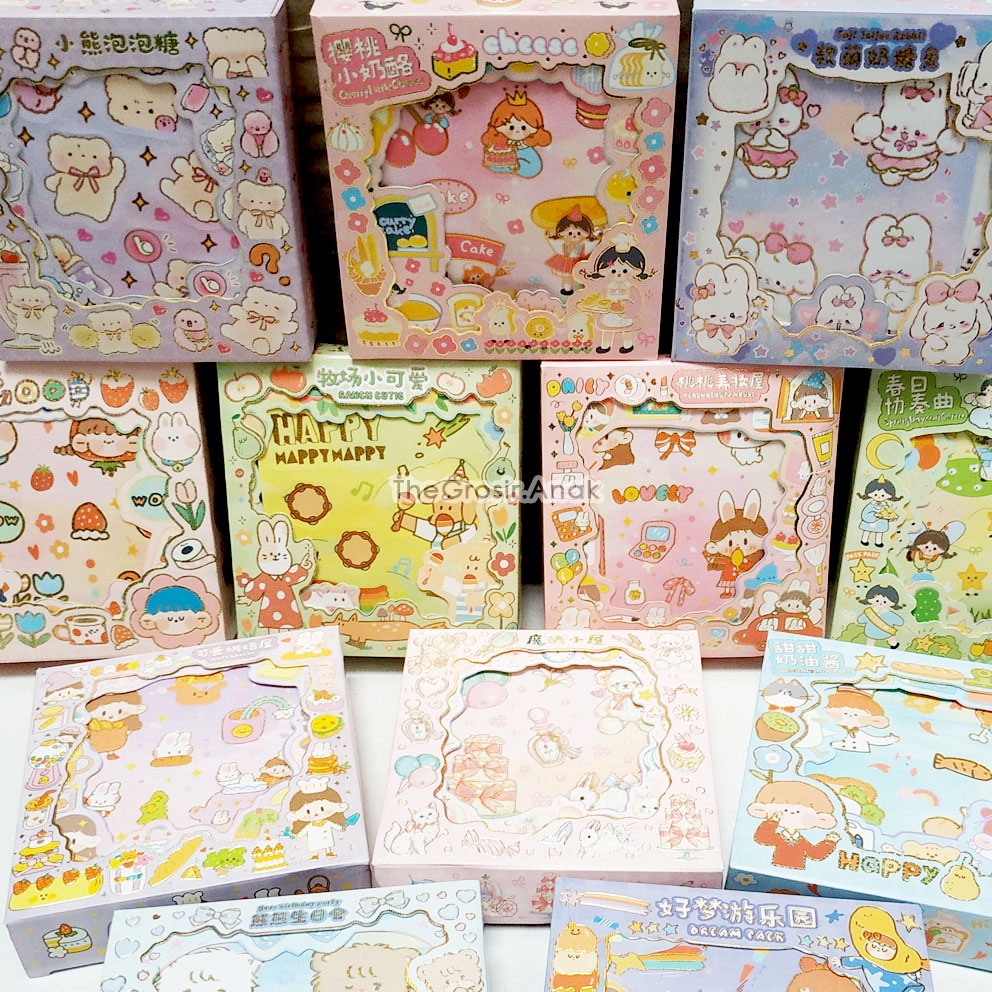 Jual TGA Sticker Momo Happy Cute Box ISI 10 LEMBAR Stiker Viral