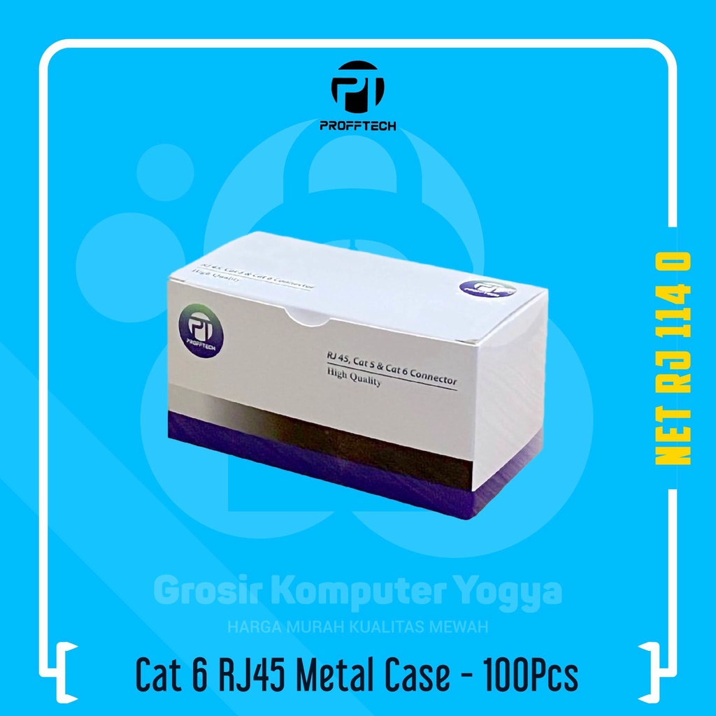 Jual ProffTech Cat6 Cat 6 Metal Case RJ45 Connector Konektor LAN - 1Pcs ...