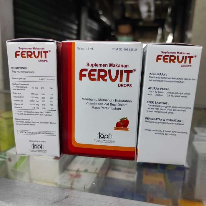 Jual Fervit drops 15 ml / Suplemen Multivitamin & Zat Besi Anak ...