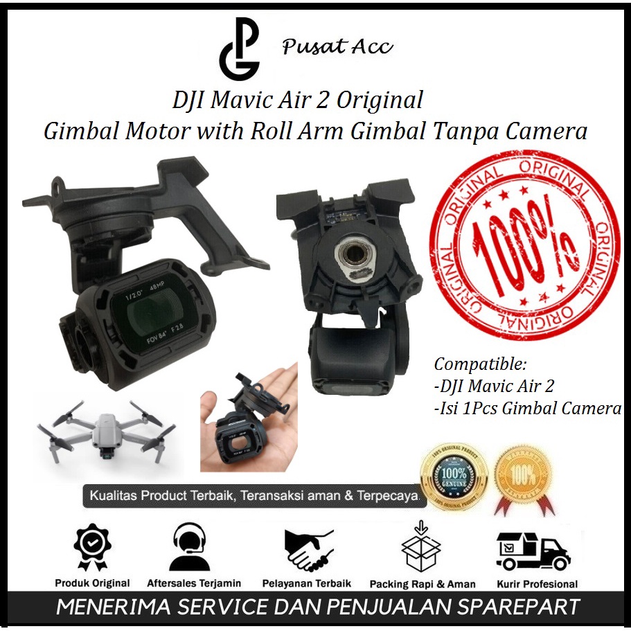 Jual DJI Mavic Air 2 Gimbal Motor Original with Yaw Pitch Roll Arm